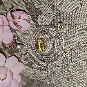 New Sterling Silver Citrine multi gemstone pendant